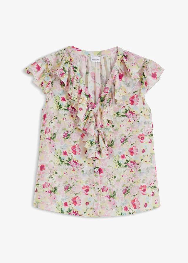 Blusa sin mangas orquídea púrpura con flores