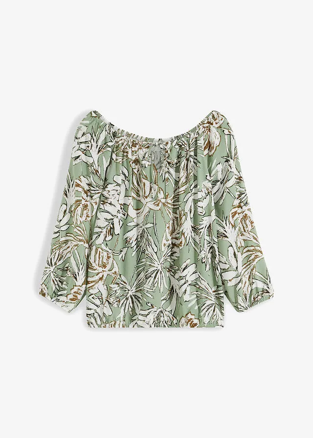 Blusa tipo túnica menta con flores