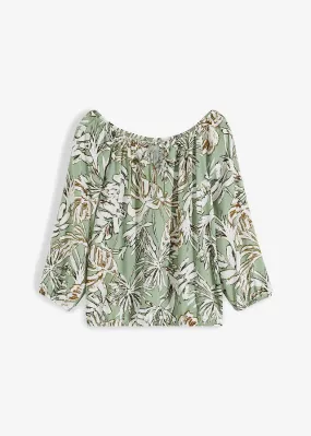 Blusa tipo túnica menta con flores