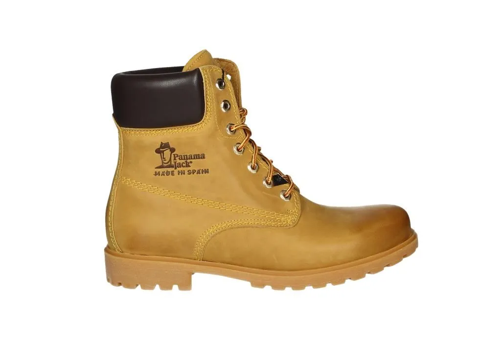 Bota Cordon Napa Amarillo Cuello Acolchado Marron