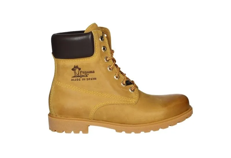 Bota Cordon Napa Amarillo Cuello Acolchado Marron