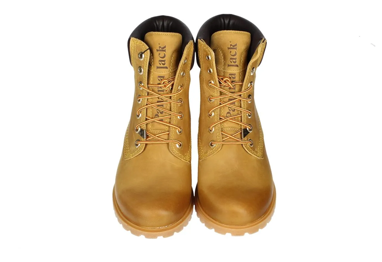 Bota Cordon Napa Amarillo Cuello Acolchado Marron