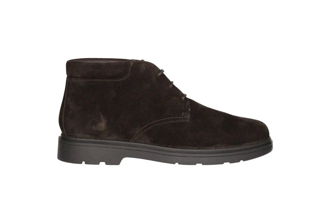 Botin Cordon Nobuck Marron Cuello Acolchado Piso Goma