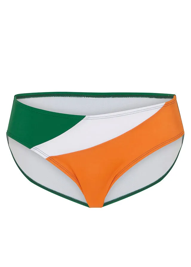 Braga de bikini de poliamida reciclada Naranja-verde-blanco