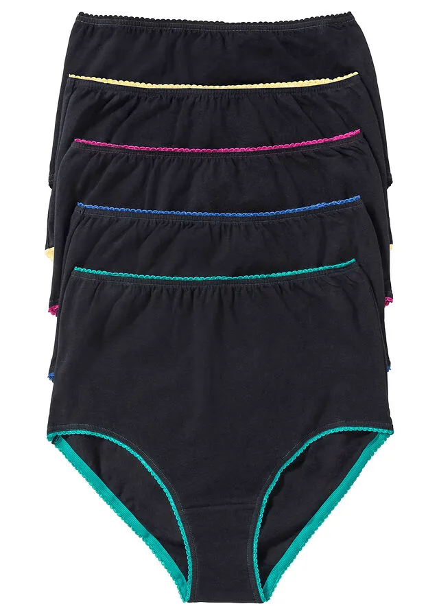 Braguita de talle alto (5 unidades) Negro multicolor