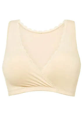 Bustier de lactancia para dormir de algodón orgánico Beige