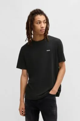 Camiseta de punto de algodón con logo estampado