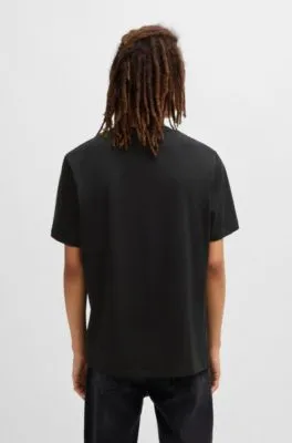 Camiseta de punto de algodón con logo estampado