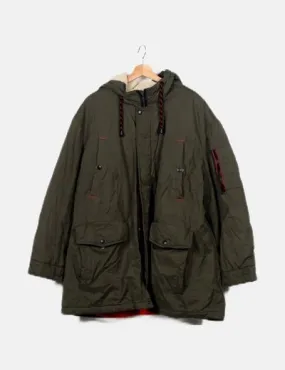 C&A Parka kaki capucha borrego