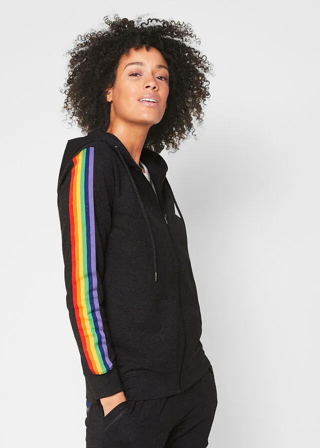 Chaqueta tipo sudadera del orgullo Negro jaspeado