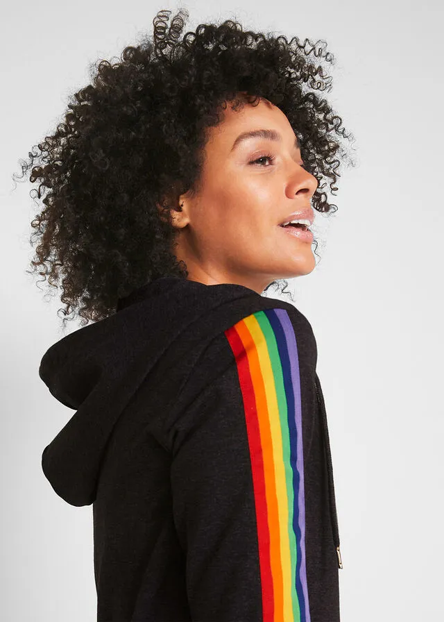 Chaqueta tipo sudadera del orgullo Negro jaspeado