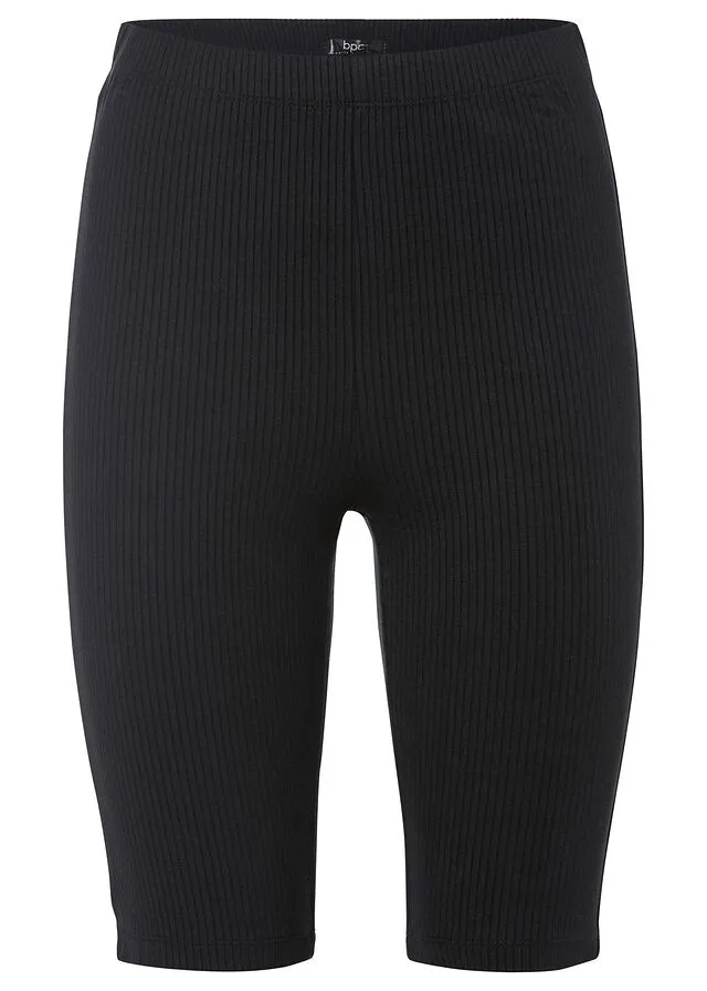 Cómodo pantalón ciclista de canalé Negro