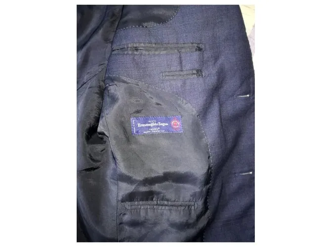 Ermenegildo Zegna Trofeo 2 botones Chaqueta de traje gris de un solo pecho, Talla s 