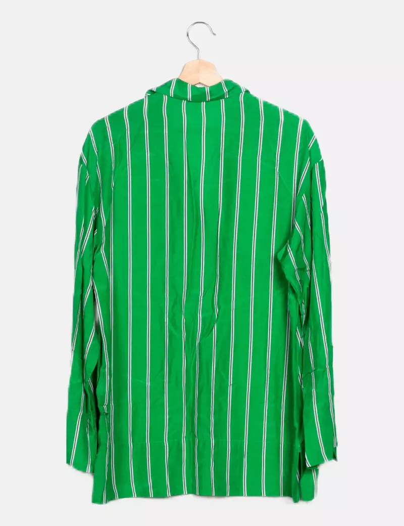 H&M Camisa verde rayas