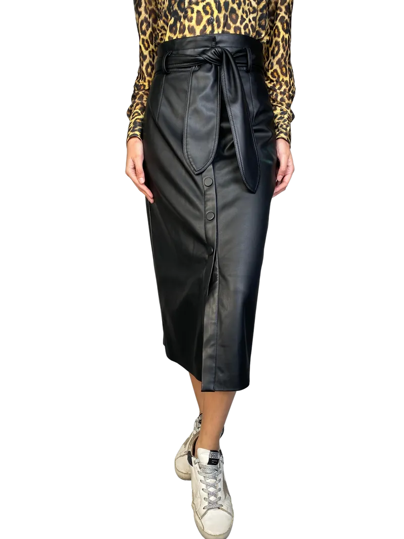 H&M Falda Cuero Vegano