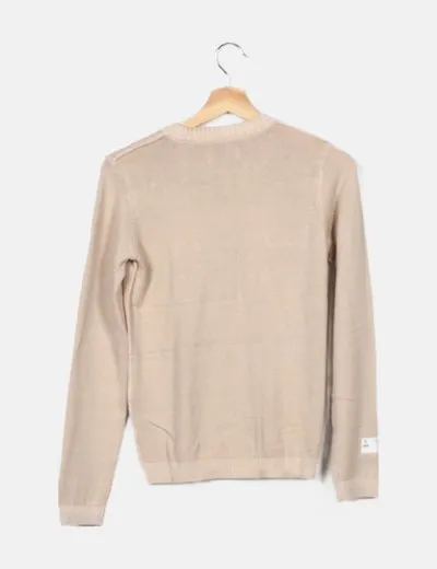 Jack & Jones Jersey punto fino beige