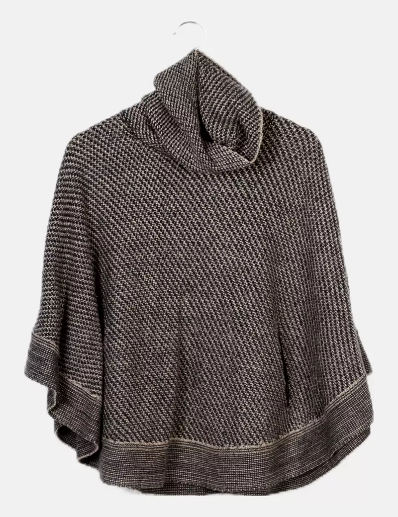 Massimo Dutti Poncho punto bicolor