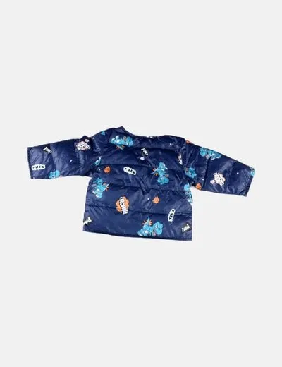 NoName Anorak acolchado azul marino print dinosaurios