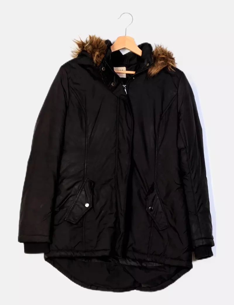 ONLY Parka negra capucha