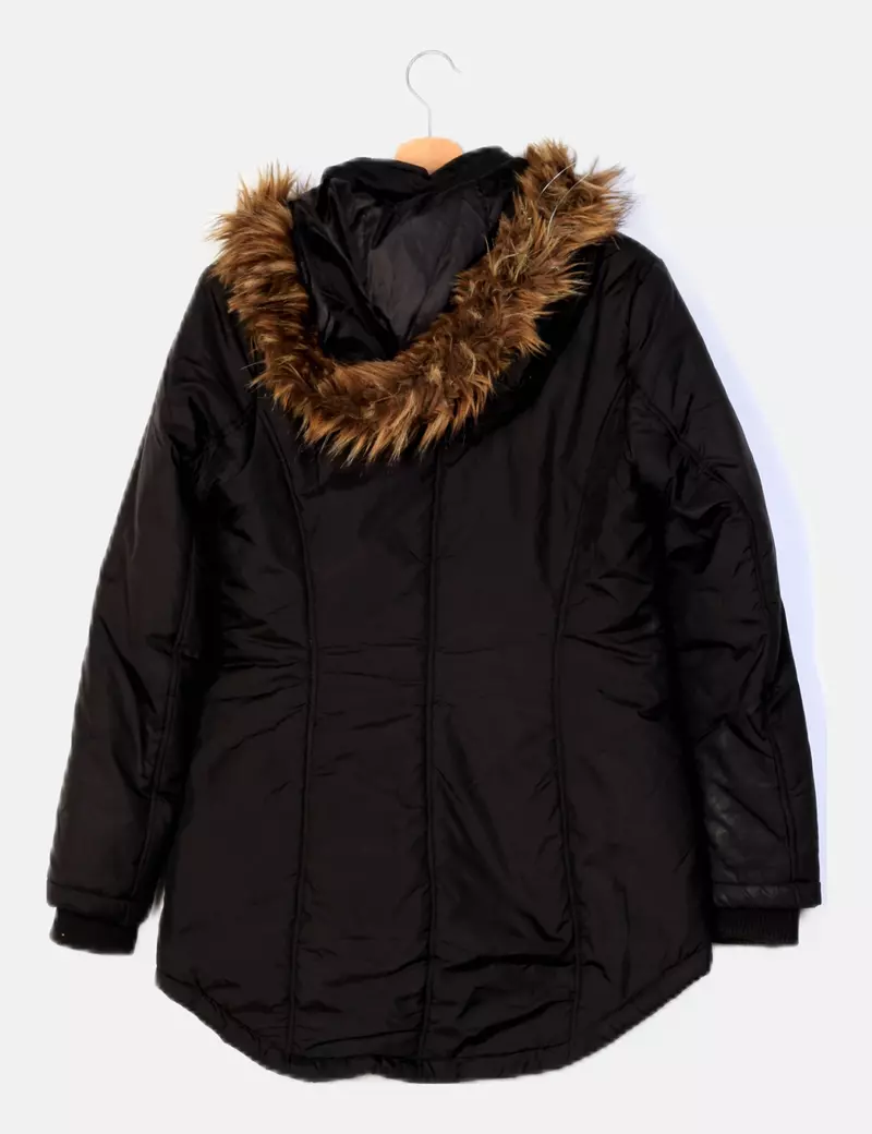 ONLY Parka negra capucha