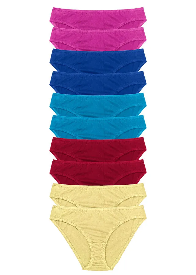 Pack de 10 bragas Multicolor-fucsia