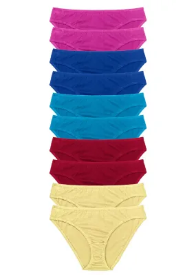 Pack de 10 bragas Multicolor-fucsia