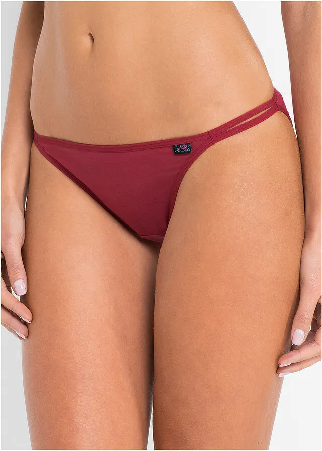 Pack de 6 bragas tipo bikini Gris claro jaspeado/azul marino/rojo atardecer