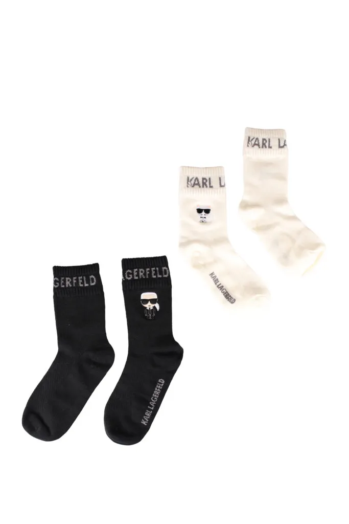 Pack de dos calcetines blancos y negros con 