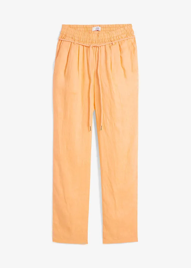 Pantalón con cinturilla elástica Naranja crema