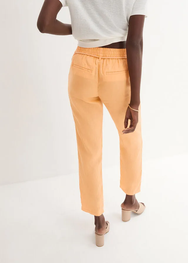 Pantalón con cinturilla elástica Naranja crema