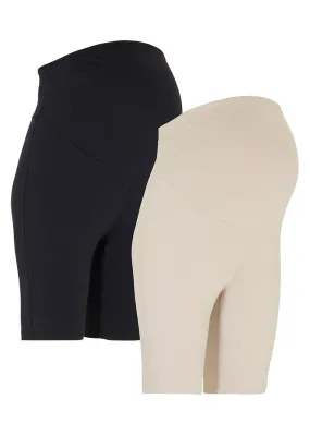 Pantalón de ciclismo premamá (2 unidades) Negro-beige