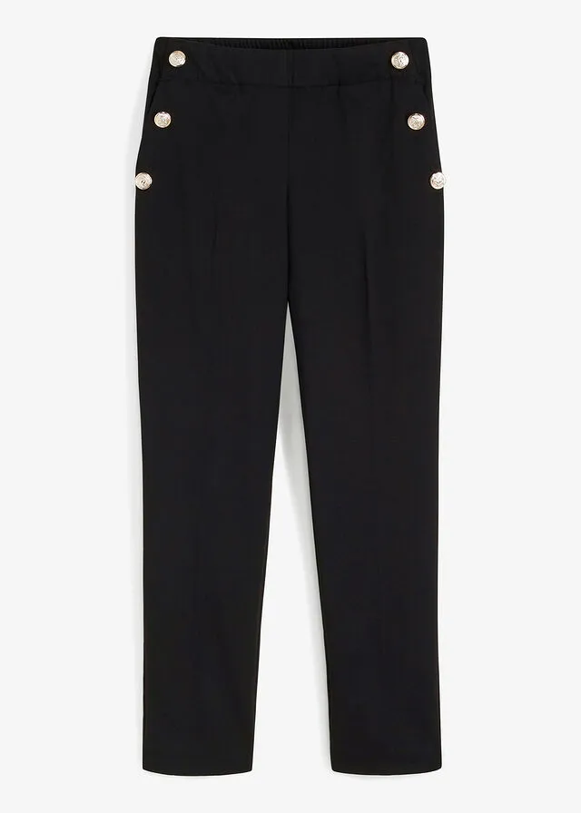 Pantalón ejecutivo con cintura cómoda Negro