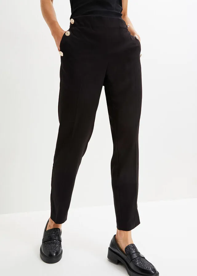 Pantalón ejecutivo con cintura cómoda Negro