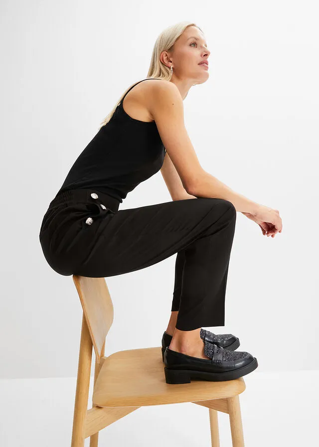 Pantalón ejecutivo con cintura cómoda Negro