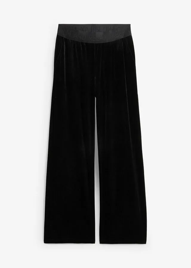 Pantalón polar con pernera ancha Negro