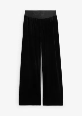 Pantalón polar con pernera ancha Negro