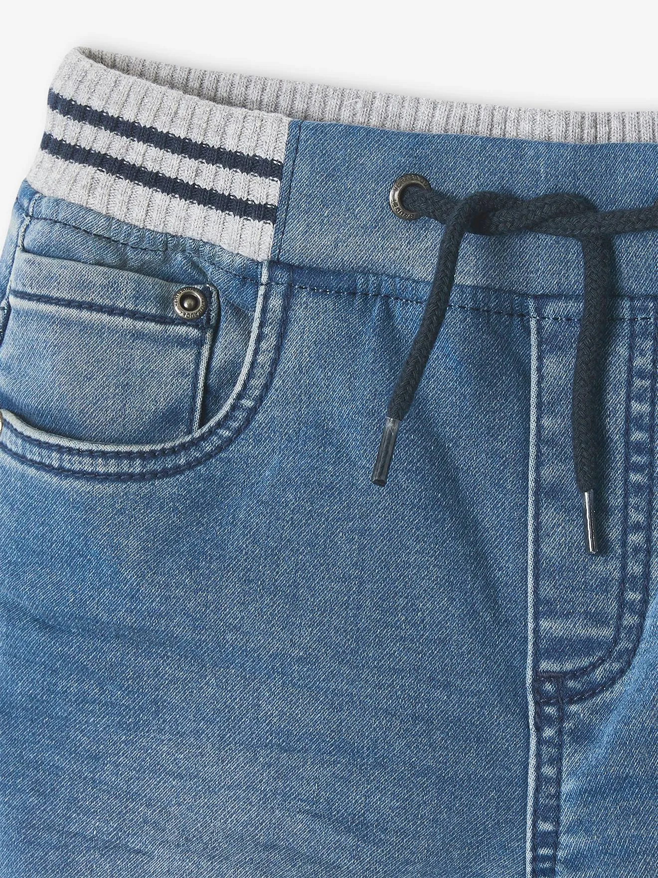 Pantalón recto niño de felpa efecto denim