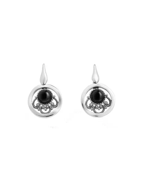 pendientes fink circle colgante azabache