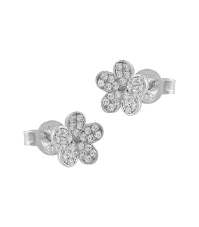 Pendientes Itemporality Harmony Flores Plata Rodiada y Circonitas - SEA-101-179-UU