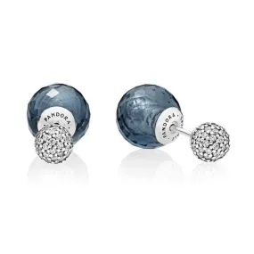 pendientes pandora gotas brillantes azul medianoch