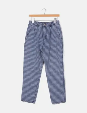 Pull&Bear Pantalón denim rayas boyfriend