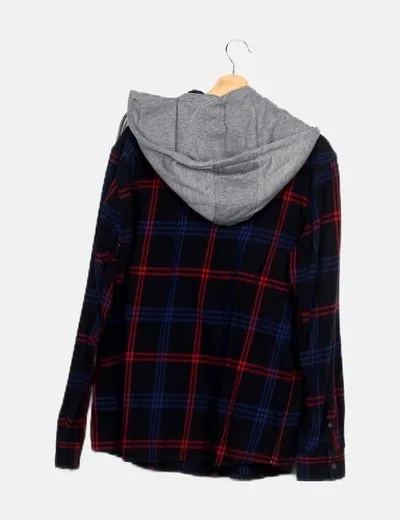 Pull&Bear Sobrecamisa azul marina capucha