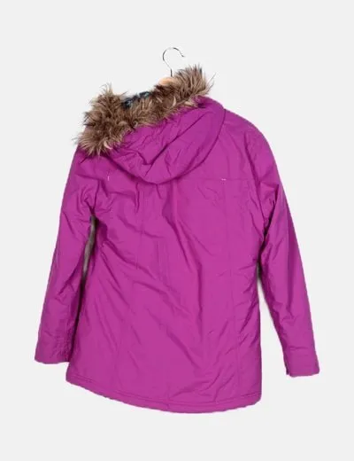 Quechua Parka morada acolchada capucha