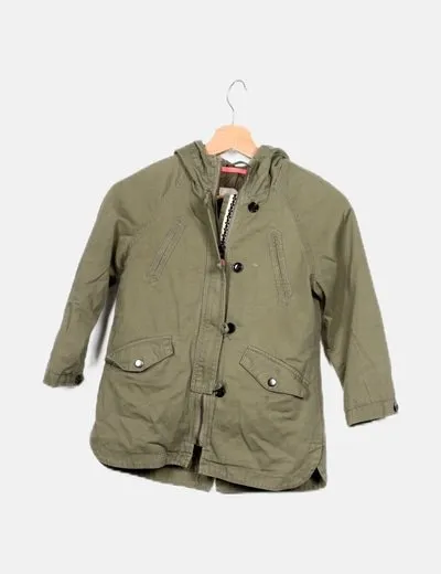 Zara Parka verde capucha