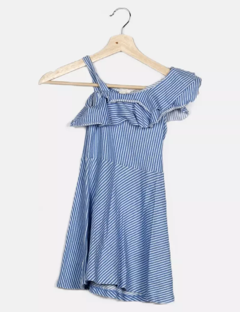 Zara Vestido asimétrico rayas